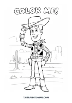 Tranh tô màu cao bồi Woody