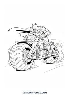 Tranh tô màu xe mô tô Batpod