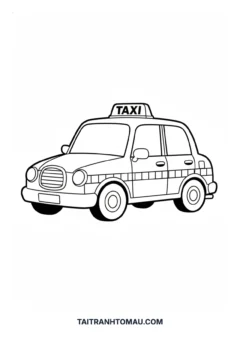 Tranh tô màu xe taxi