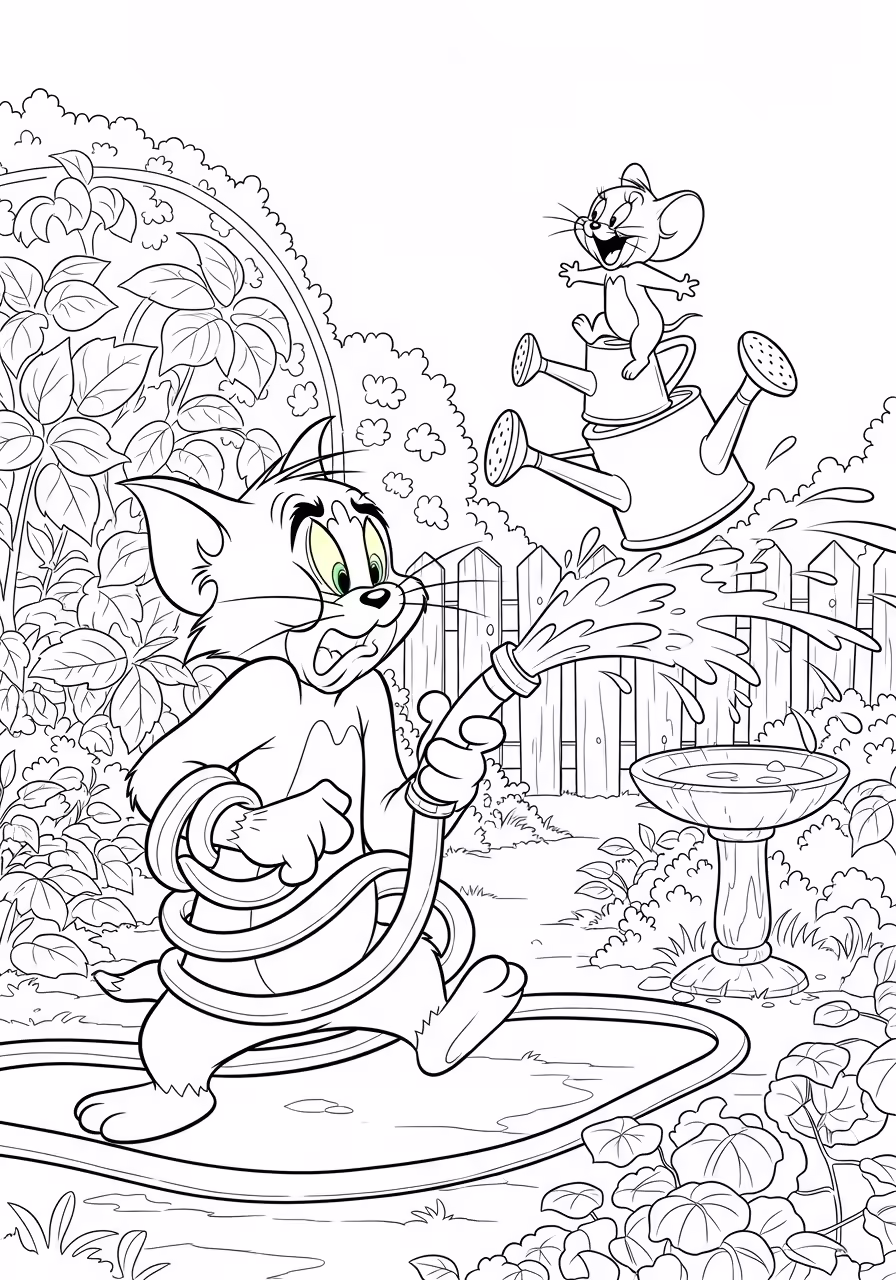 99+ Free Tom and Jerry Coloring Pages (Printable A4) 6 Adorable coloring page of Jerry the mouse waving hello