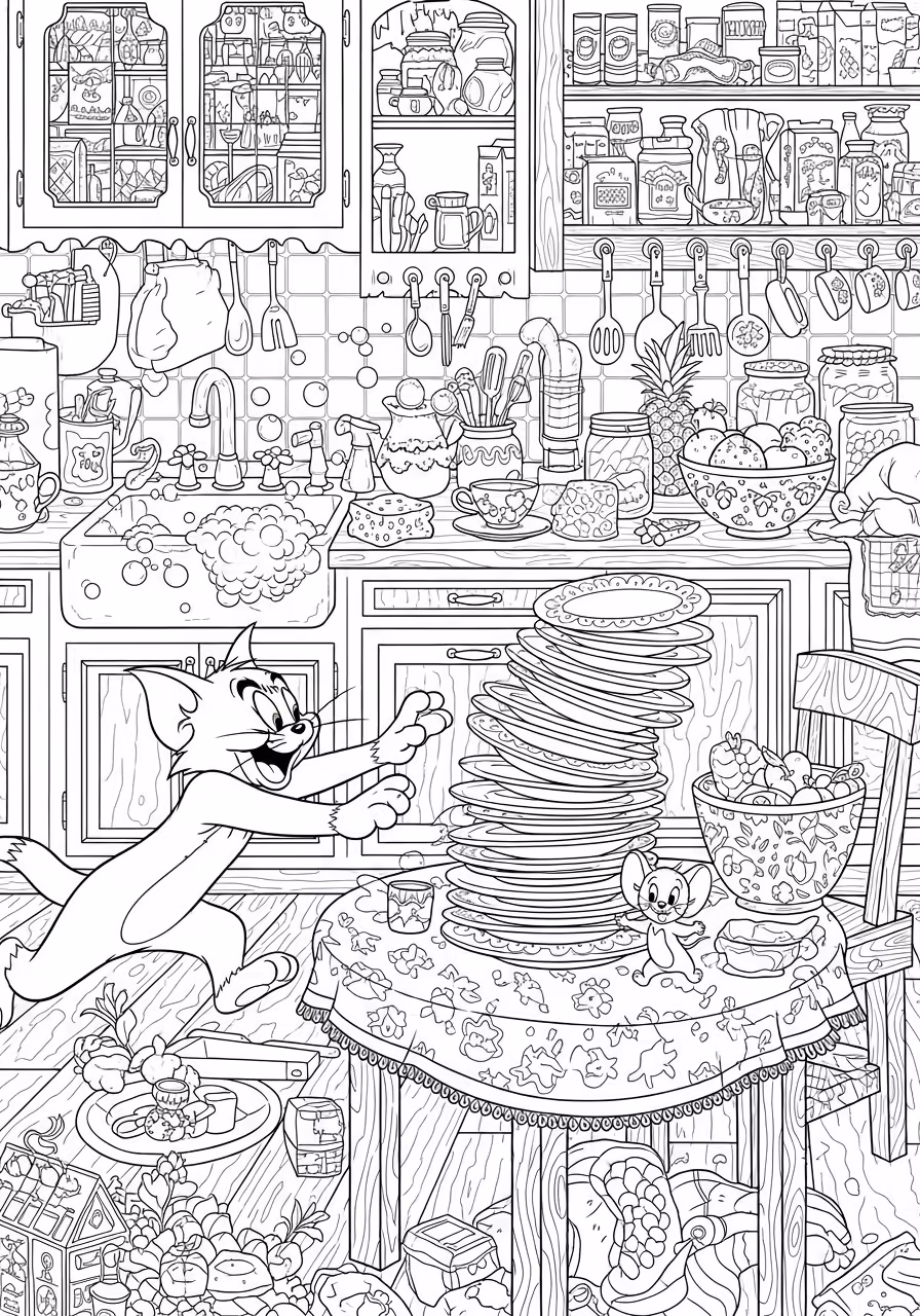 99+ Free Tom and Jerry Coloring Pages (Printable A4) 12 Easy coloring page of Tom the cat sleeping for kids