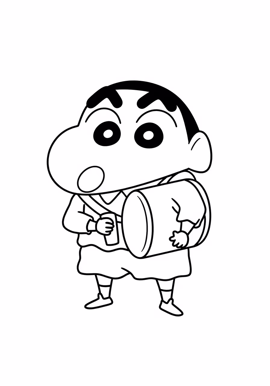 30+ Free Printable Shin Chan Coloring Pages (Cute & Funny for Kids, A4) 1 Cute Shin-chan coloring page in his pajamas