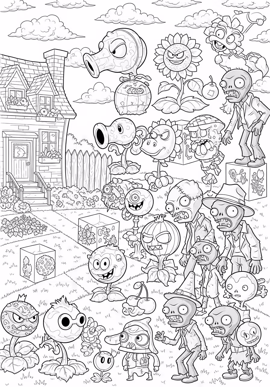 Tải 99+ Tranh Tô Màu Plants vs Zombie (Hoa Quả Nổi Giận) Miễn Phí Cho Bé 4 Tổng hợp các loại zombie trong Plants vs Zombie để bé tô màu