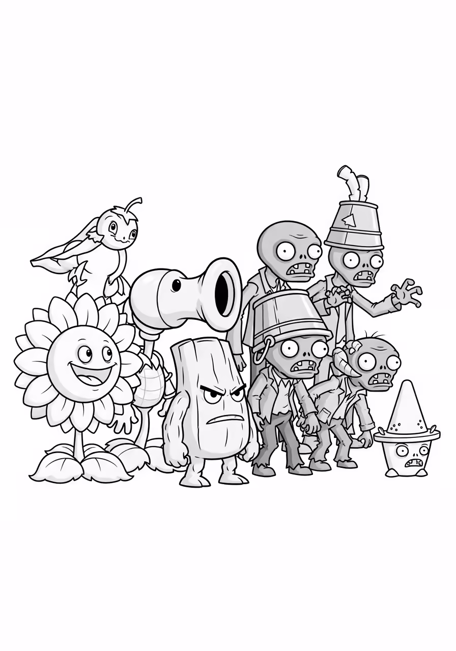 Tải 99+ Tranh Tô Màu Plants vs Zombie (Hoa Quả Nổi Giận) Miễn Phí Cho Bé