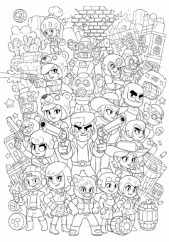 Tranh tô màu Brawl Stars cực ngầu Crow huyền thoại