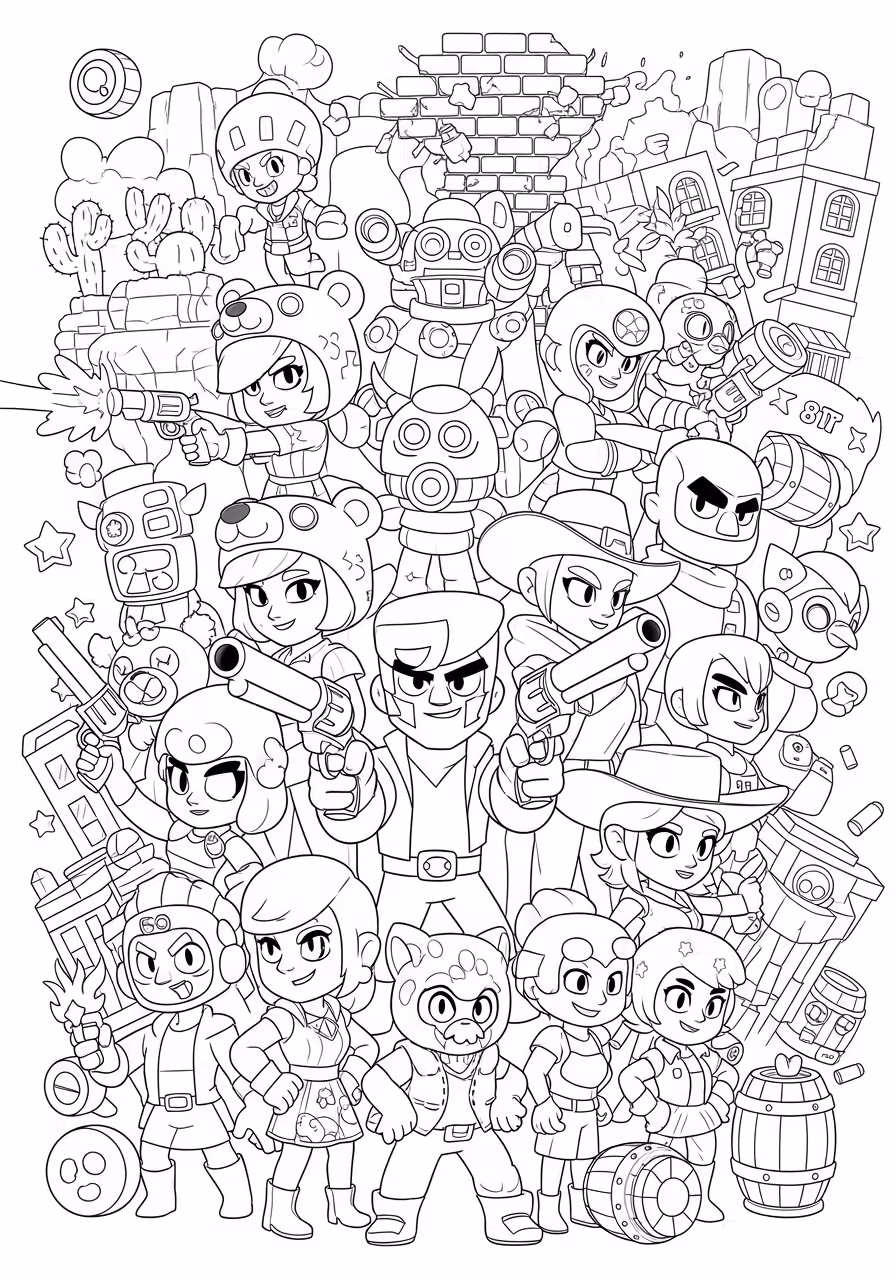 Tranh Tô Màu Brawl Stars Cực Ngầu, Miễn Phí Cho Bé 3 Tranh tô màu Brawl Stars cực ngầu Crow huyền thoại