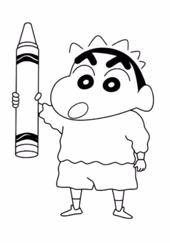 Tranh tô màu Shin Chan cậu bé bút chì cute hóa trang cùng bạn bè