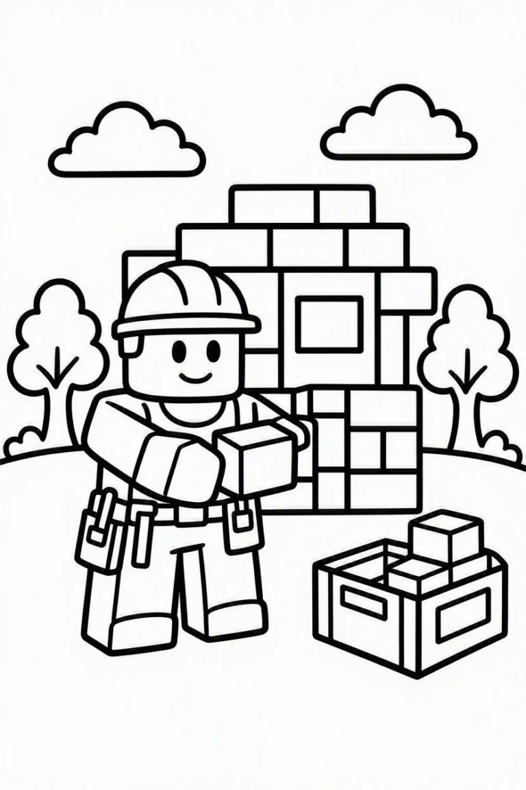 Lâu đài tráng lệ trong thế giới Roblox, chờ bé tô màu.