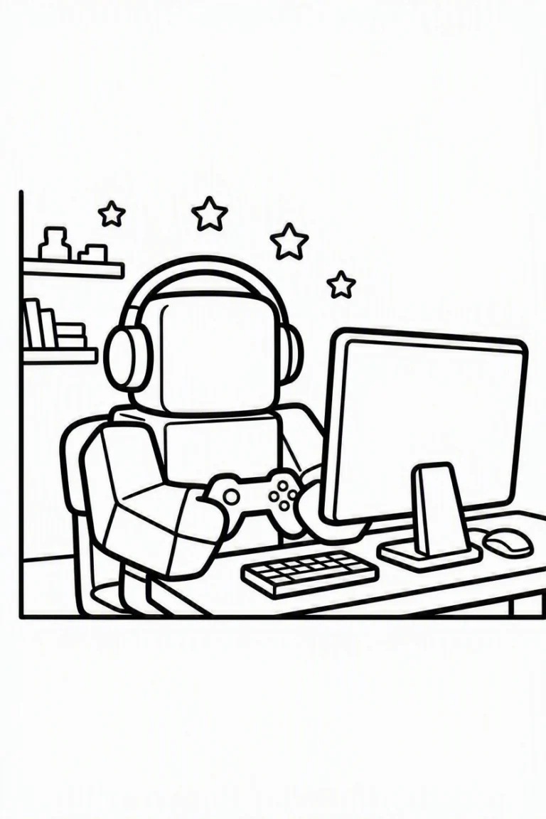 Một nhân vật Roblox nữ với phong cách đáng yêu, chờ bé tô điểm.