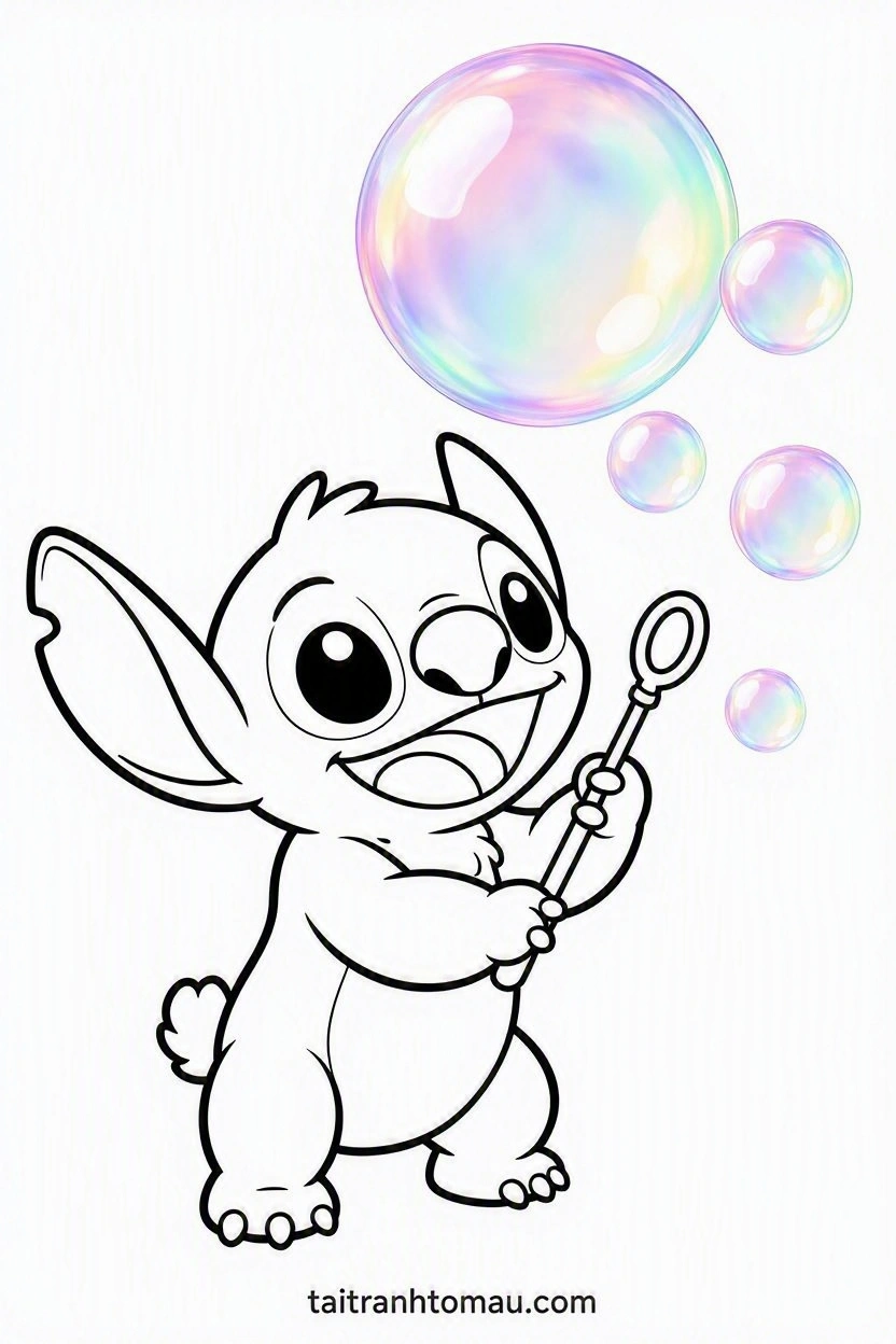 Tranh Tô Màu Stitch Cute, Đáng Yêu Cho Bé (Tải Miễn Phí) 4 Tranh tô màu Stitch đáng yêu