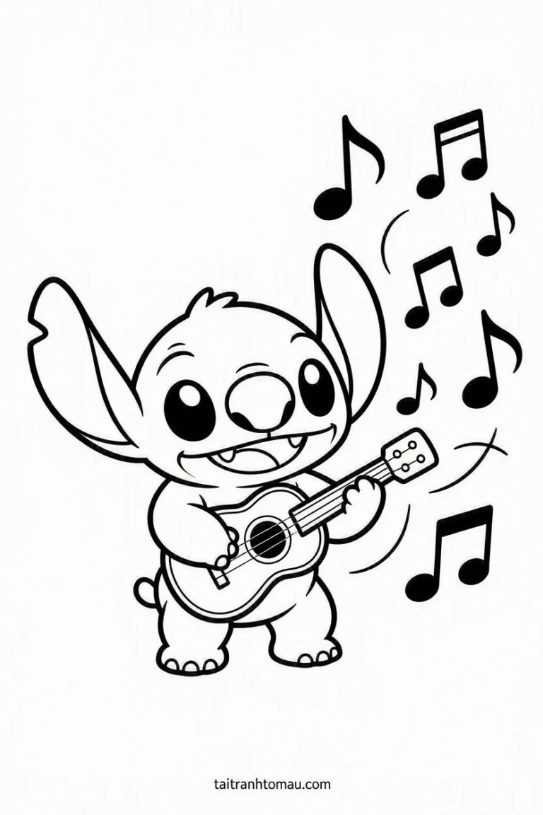 Tranh tô màu Tranh Tô Màu Stitch Cute, Đáng Yêu Cho Bé (Tải Miễn Phí) hình mẫu 13