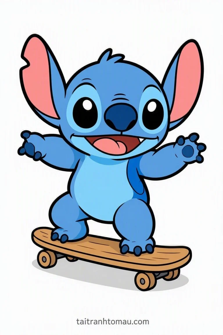 Tranh tô màu Tranh Tô Màu Stitch Cute, Đáng Yêu Cho Bé (Tải Miễn Phí) hình mẫu 16