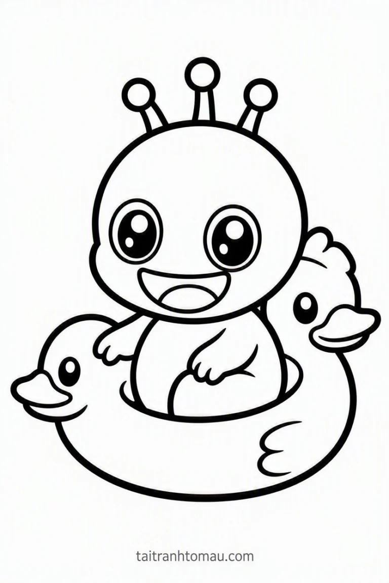 Tranh tô màu Tranh Tô Màu Stitch Cute, Đáng Yêu Cho Bé (Tải Miễn Phí) hình mẫu 6