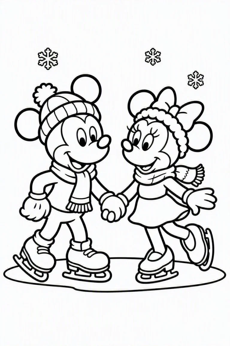 Tranh tô màu 90+ Tranh Tô Màu Mickey Và Minnie Mouse Dễ Thương Cho Bé hình mẫu 9