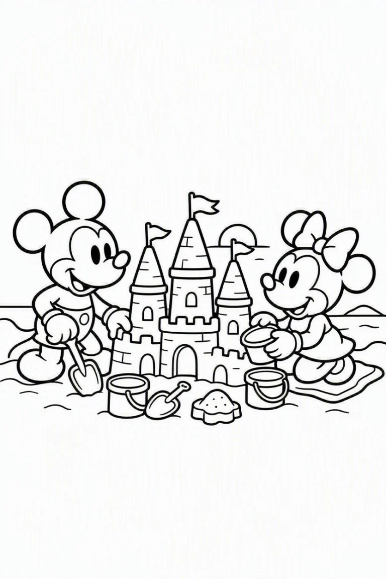 Tranh tô màu 90+ Tranh Tô Màu Mickey Và Minnie Mouse Dễ Thương Cho Bé hình mẫu 10