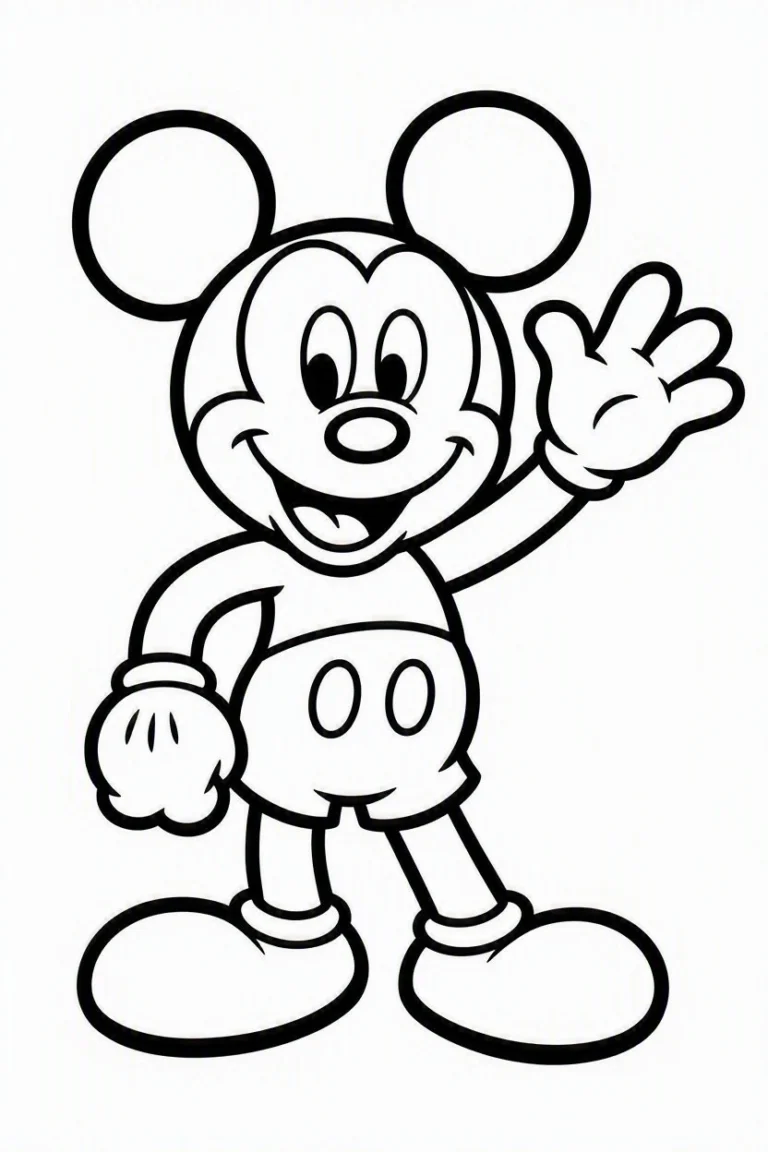 Tranh tô màu 90+ Tranh Tô Màu Mickey Và Minnie Mouse Dễ Thương Cho Bé hình mẫu 11
