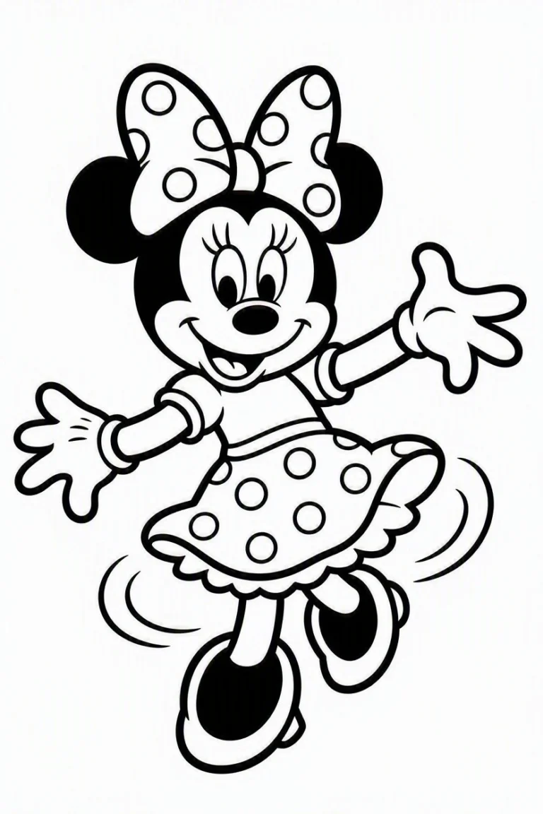 Tranh tô màu 90+ Tranh Tô Màu Mickey Và Minnie Mouse Dễ Thương Cho Bé hình mẫu 12