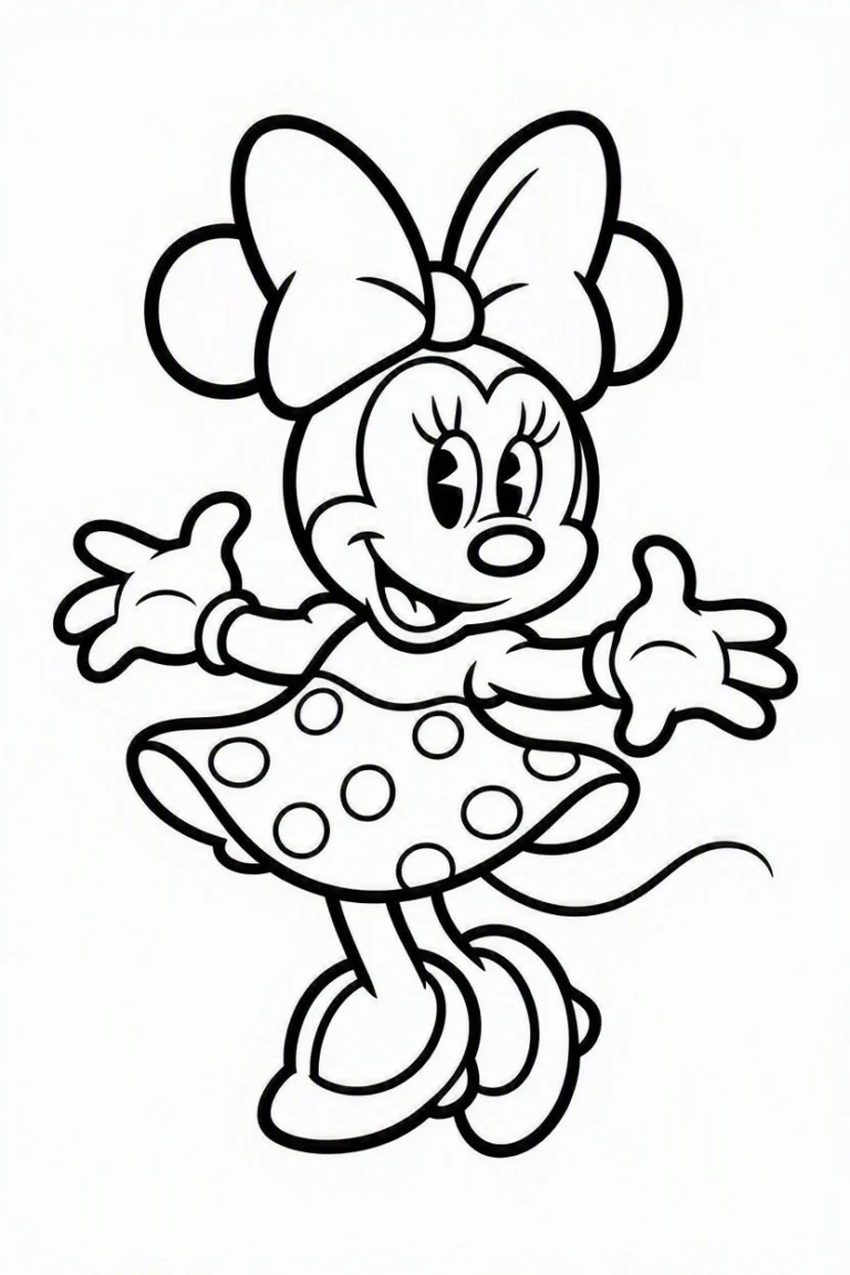 Tranh tô màu 90+ Tranh Tô Màu Mickey Và Minnie Mouse Dễ Thương Cho Bé hình mẫu 13