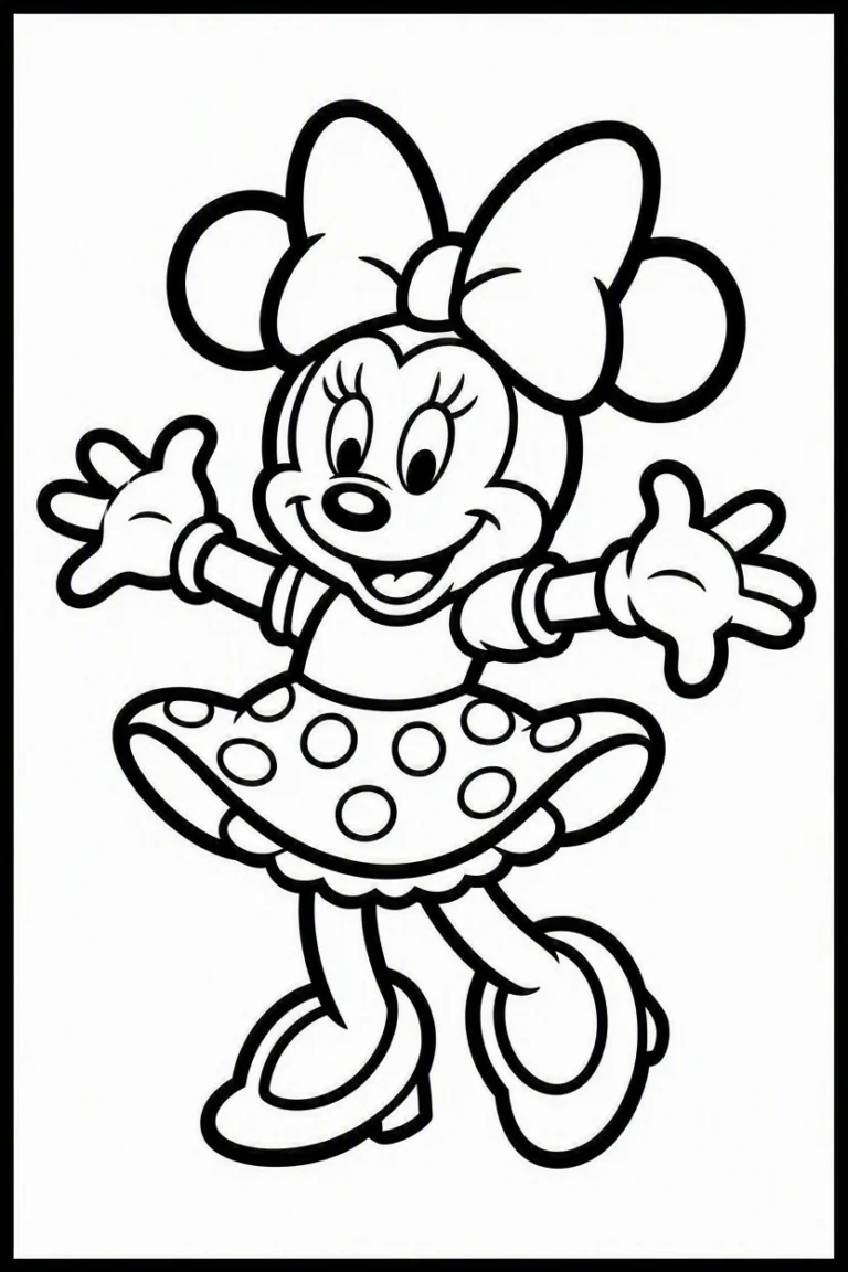 Tranh tô màu 90+ Tranh Tô Màu Mickey Và Minnie Mouse Dễ Thương Cho Bé hình mẫu 14