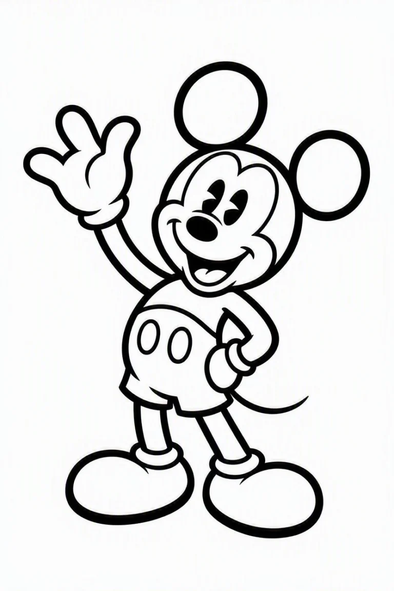Tranh tô màu 90+ Tranh Tô Màu Mickey Và Minnie Mouse Dễ Thương Cho Bé hình mẫu 15