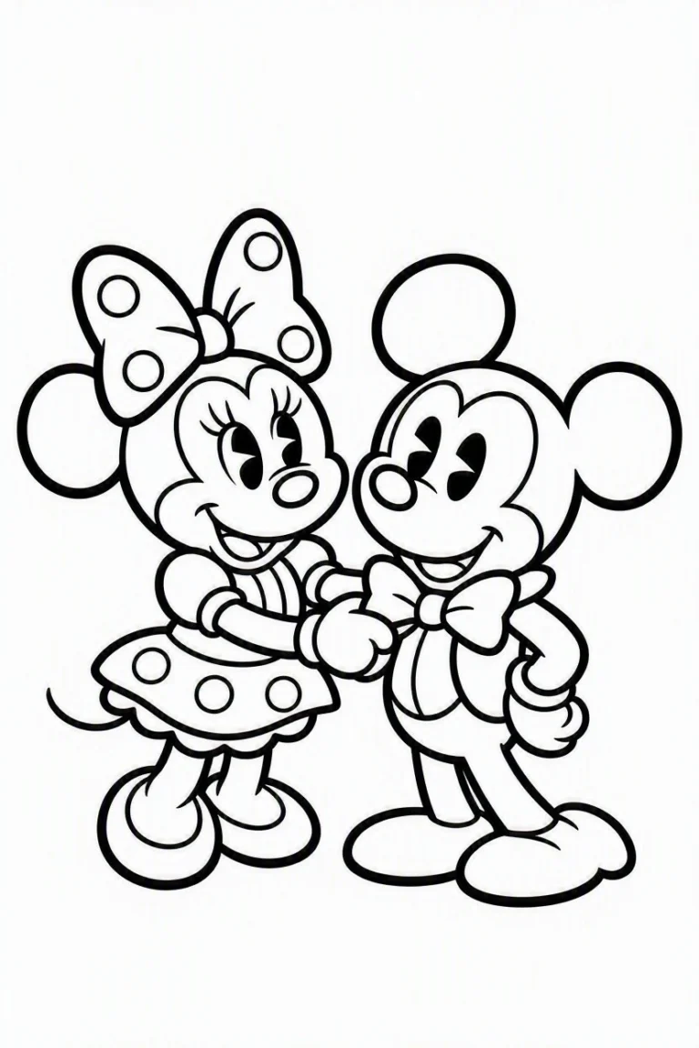Tranh tô màu 90+ Tranh Tô Màu Mickey Và Minnie Mouse Dễ Thương Cho Bé hình mẫu 16