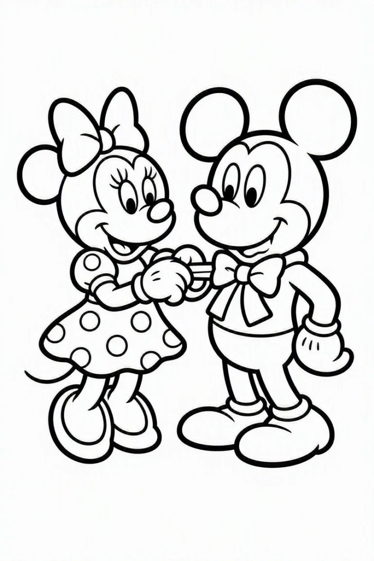 Tranh tô màu 90+ Tranh Tô Màu Mickey Và Minnie Mouse Dễ Thương Cho Bé hình mẫu 17