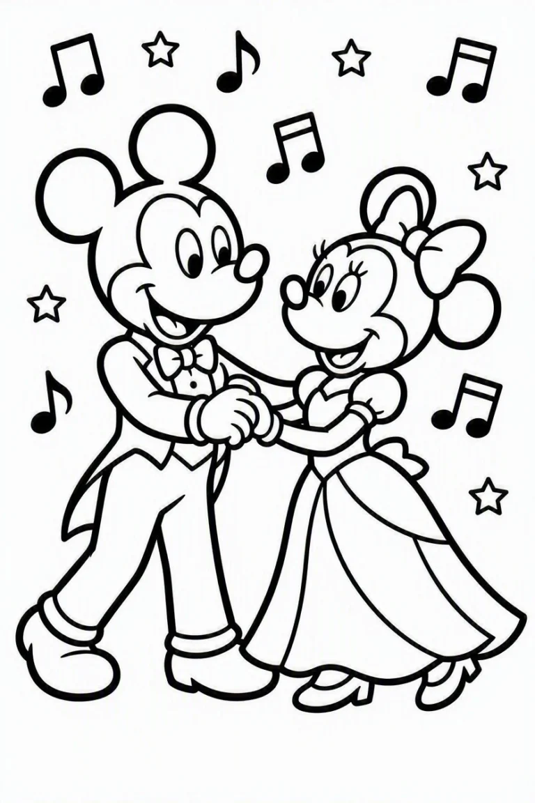 Tranh tô màu 90+ Tranh Tô Màu Mickey Và Minnie Mouse Dễ Thương Cho Bé hình mẫu 18