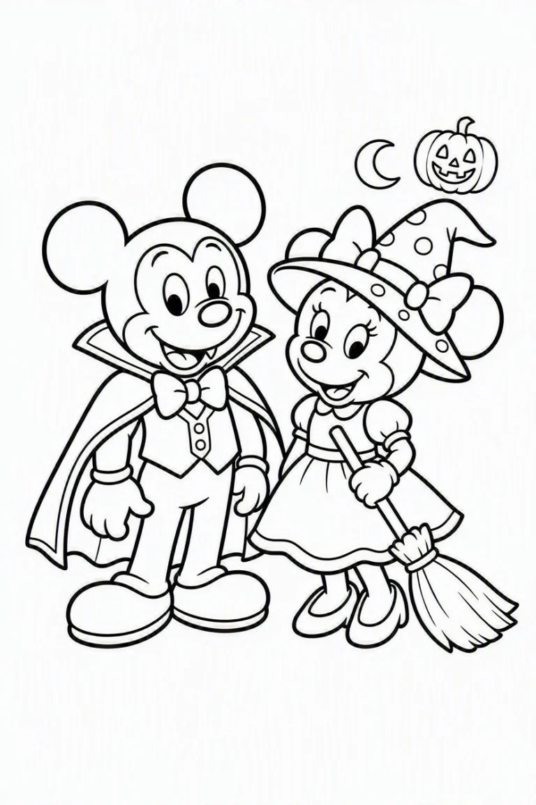 Tranh tô màu 90+ Tranh Tô Màu Mickey Và Minnie Mouse Dễ Thương Cho Bé hình mẫu 19