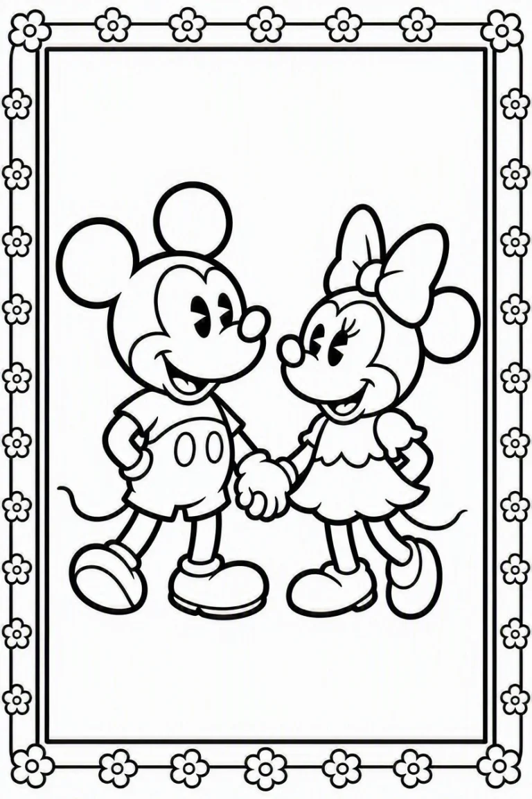 Tranh tô màu 90+ Tranh Tô Màu Mickey Và Minnie Mouse Dễ Thương Cho Bé hình mẫu 24