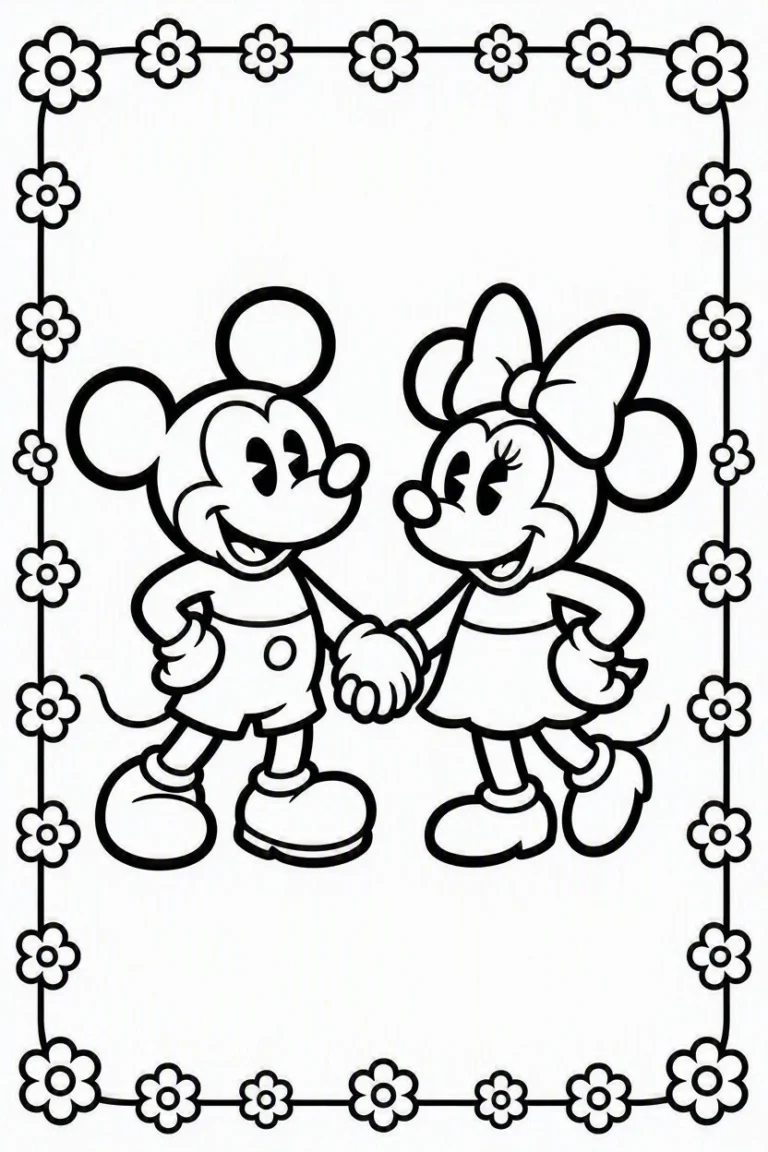 Tranh tô màu 90+ Tranh Tô Màu Mickey Và Minnie Mouse Dễ Thương Cho Bé hình mẫu 25