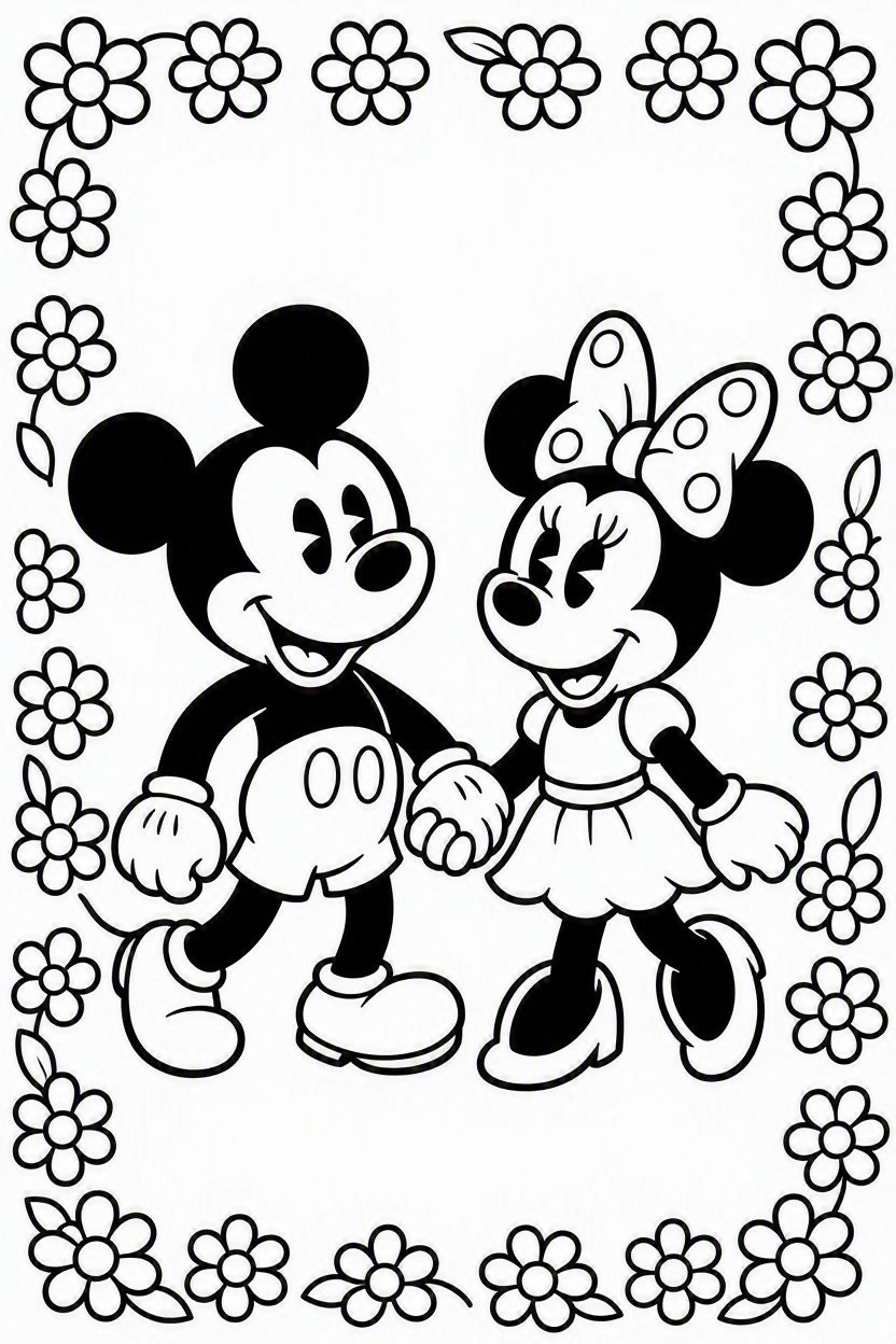 90+ Tranh Tô Màu Mickey Và Minnie Mouse Dễ Thương Cho Bé 3 Tranh Tô Màu Mickey Và Minnie Mouse