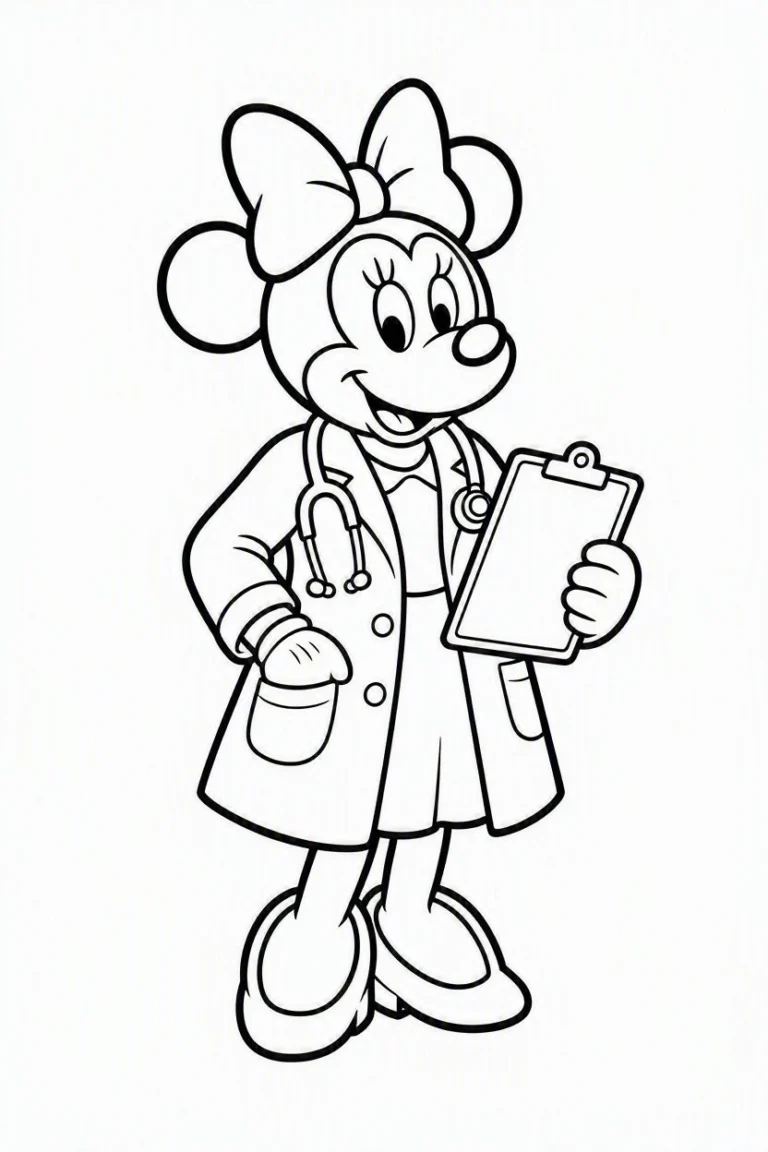 Tranh tô màu 90+ Tranh Tô Màu Mickey Và Minnie Mouse Dễ Thương Cho Bé hình mẫu 2