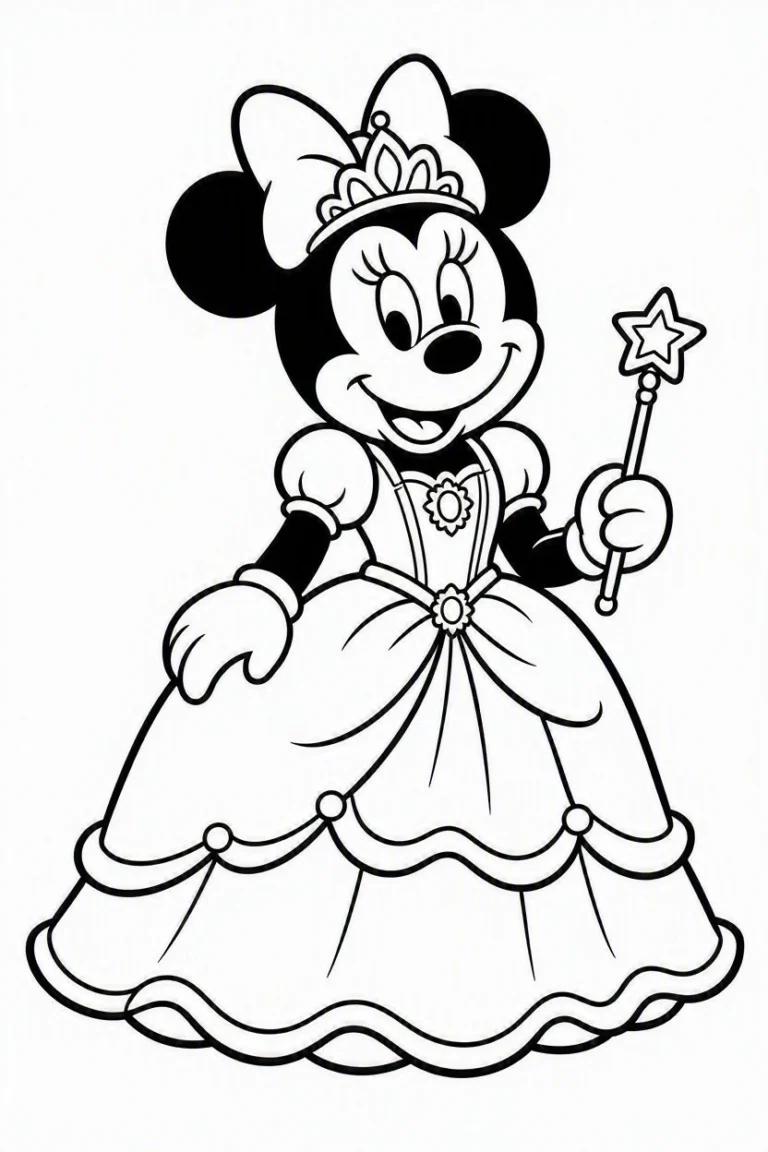 Tranh tô màu 90+ Tranh Tô Màu Mickey Và Minnie Mouse Dễ Thương Cho Bé hình mẫu 31