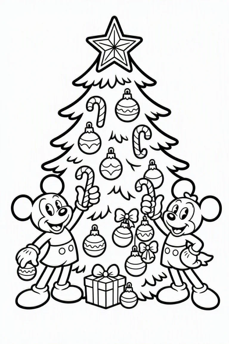 Tranh tô màu 90+ Tranh Tô Màu Mickey Và Minnie Mouse Dễ Thương Cho Bé hình mẫu 35