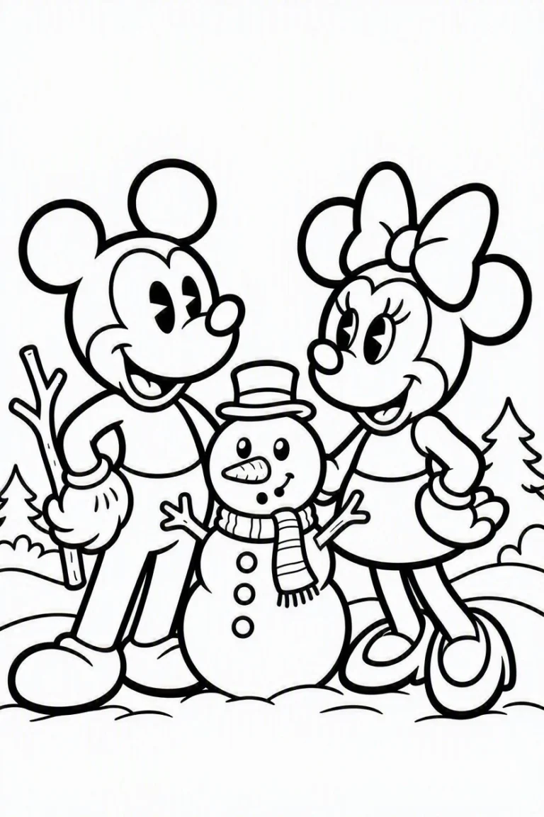 Tranh tô màu 90+ Tranh Tô Màu Mickey Và Minnie Mouse Dễ Thương Cho Bé hình mẫu 37