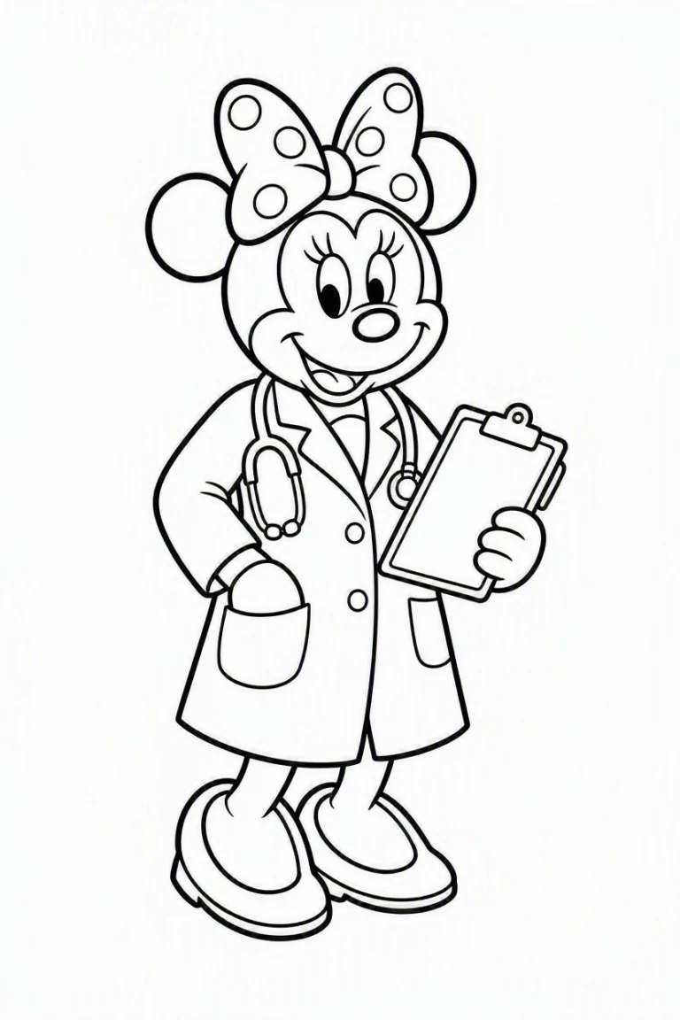 Tranh tô màu 90+ Tranh Tô Màu Mickey Và Minnie Mouse Dễ Thương Cho Bé hình mẫu 3