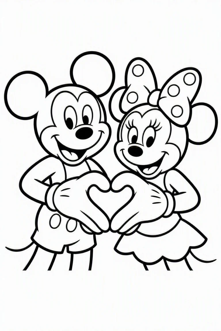 Tranh tô màu 90+ Tranh Tô Màu Mickey Và Minnie Mouse Dễ Thương Cho Bé hình mẫu 40
