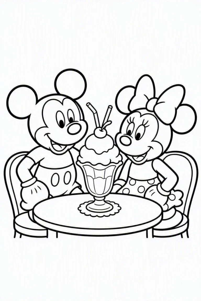 Tranh tô màu 90+ Tranh Tô Màu Mickey Và Minnie Mouse Dễ Thương Cho Bé hình mẫu 41