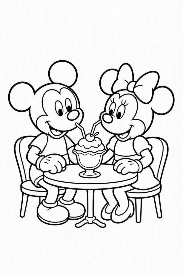 Tranh tô màu 90+ Tranh Tô Màu Mickey Và Minnie Mouse Dễ Thương Cho Bé hình mẫu 42