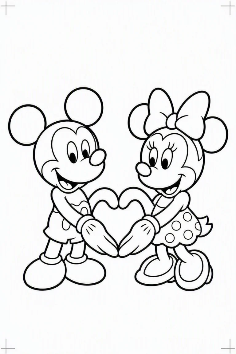 Tranh tô màu 90+ Tranh Tô Màu Mickey Và Minnie Mouse Dễ Thương Cho Bé hình mẫu 43