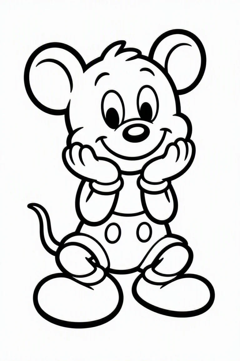 Tranh tô màu 90+ Tranh Tô Màu Mickey Và Minnie Mouse Dễ Thương Cho Bé hình mẫu 44
