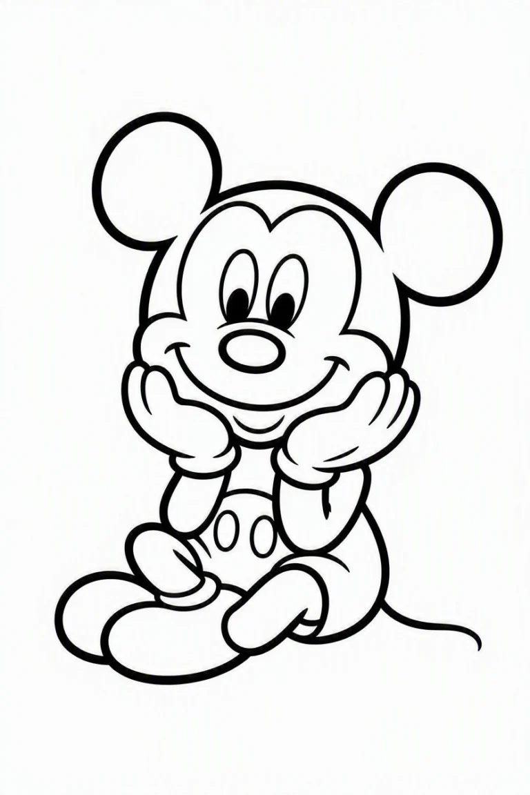 Tranh tô màu 90+ Tranh Tô Màu Mickey Và Minnie Mouse Dễ Thương Cho Bé hình mẫu 45