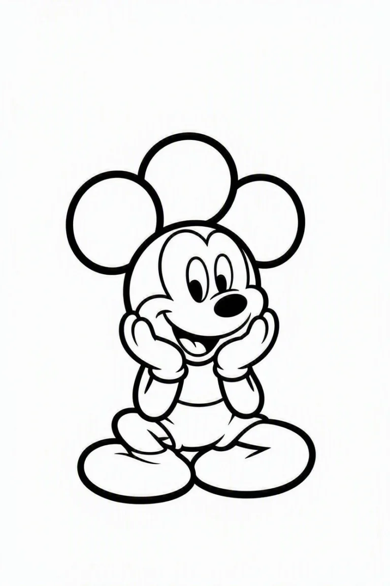 Tranh tô màu 90+ Tranh Tô Màu Mickey Và Minnie Mouse Dễ Thương Cho Bé hình mẫu 46