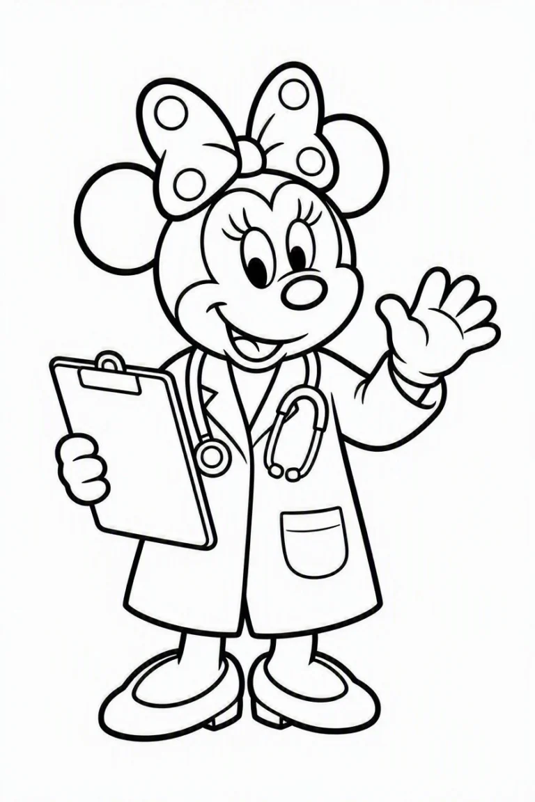 Tranh tô màu 90+ Tranh Tô Màu Mickey Và Minnie Mouse Dễ Thương Cho Bé hình mẫu 4