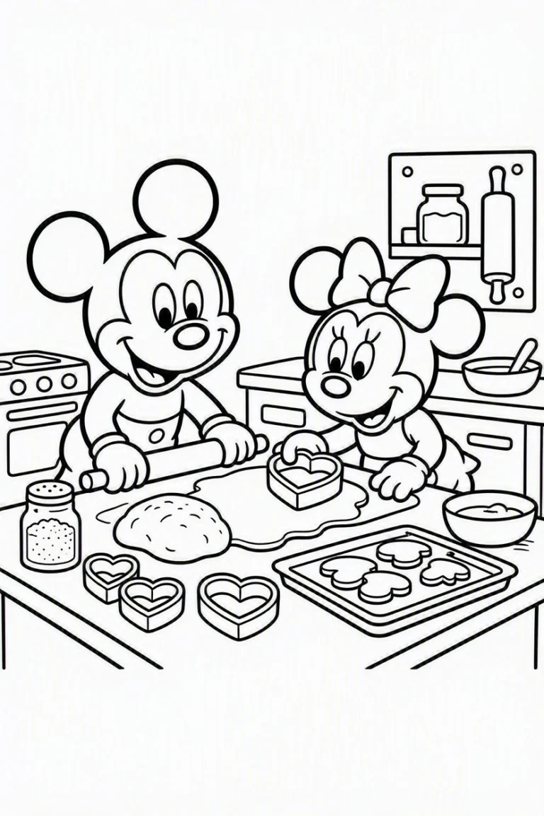 Tranh tô màu 90+ Tranh Tô Màu Mickey Và Minnie Mouse Dễ Thương Cho Bé hình mẫu 51