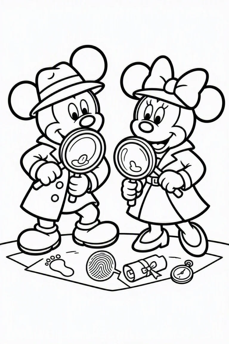 Tranh tô màu 90+ Tranh Tô Màu Mickey Và Minnie Mouse Dễ Thương Cho Bé hình mẫu 54