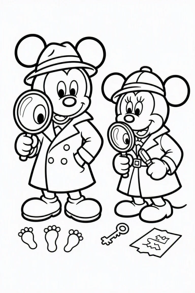Tranh tô màu 90+ Tranh Tô Màu Mickey Và Minnie Mouse Dễ Thương Cho Bé hình mẫu 55