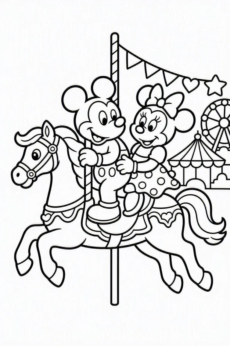 Tranh tô màu 90+ Tranh Tô Màu Mickey Và Minnie Mouse Dễ Thương Cho Bé hình mẫu 57