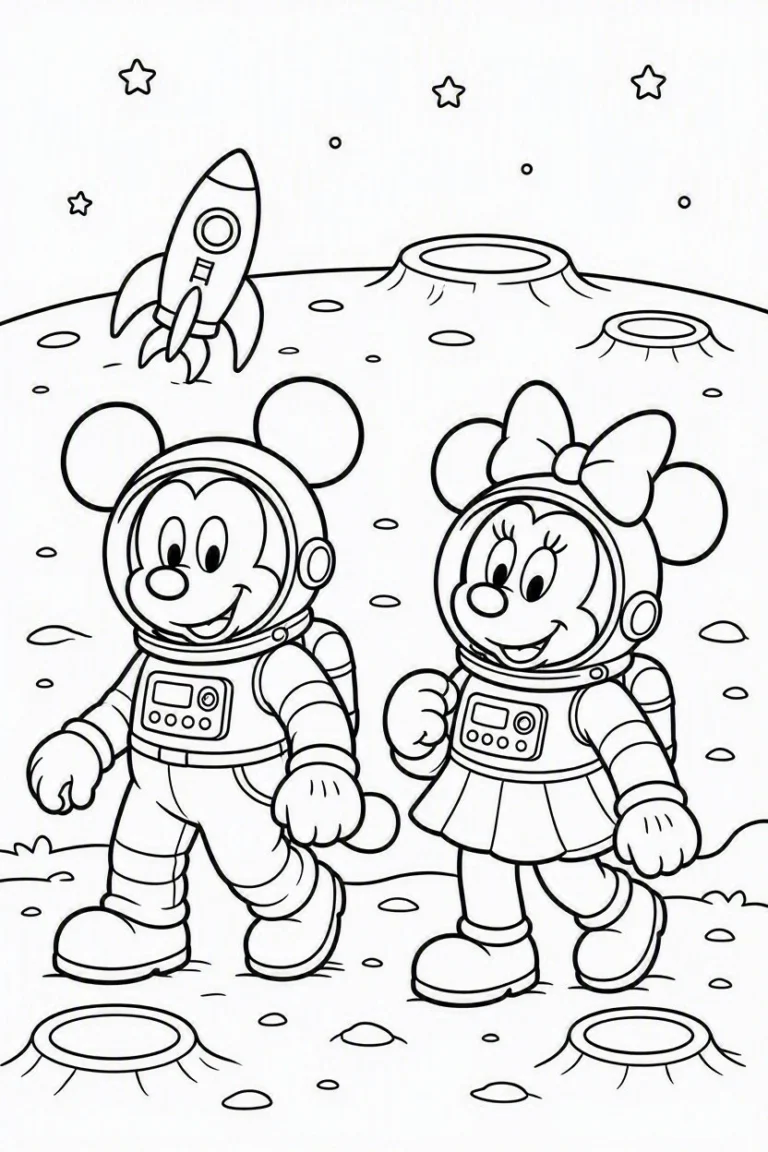 Tranh tô màu 90+ Tranh Tô Màu Mickey Và Minnie Mouse Dễ Thương Cho Bé hình mẫu 5