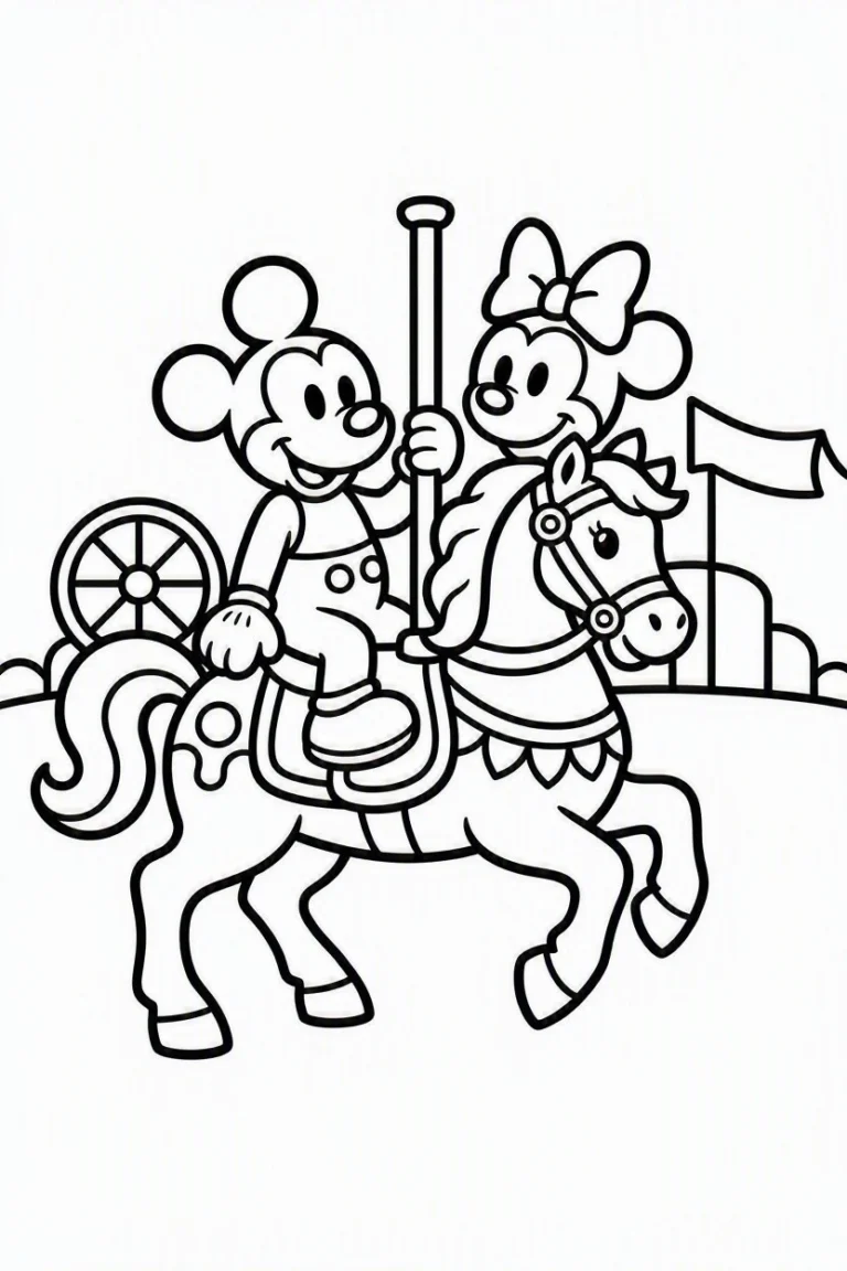 Tranh tô màu 90+ Tranh Tô Màu Mickey Và Minnie Mouse Dễ Thương Cho Bé hình mẫu 61